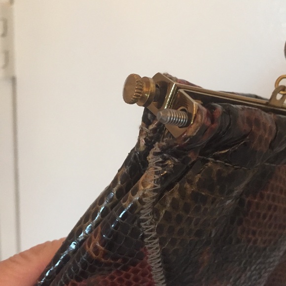 Vintage snake clutch handbag